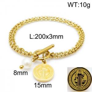 Stainless Steel Gold-plating Bracelet - KB139496-Z
