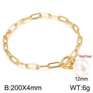 Stainless Steel Gold-plating Bracelet - KB139654-Z