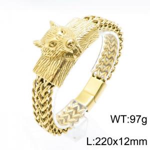 Stainless Steel Gold-plating Bracelet - KB143649-KFC