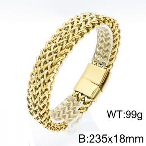 Stainless Steel Gold-plating Bracelet - KB143654-KFC