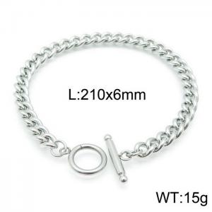 Simple stainless steel OT buckle bracelet men's side chain bracelet - KB143955-Z