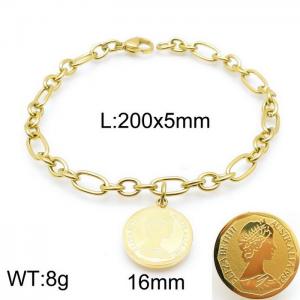 Stainless Steel Gold-plating Bracelet - KB143997-Z