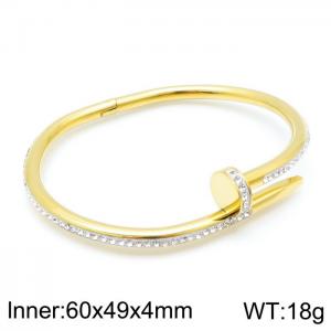 Stainless Steel Stone Bangle - KB144433-YH