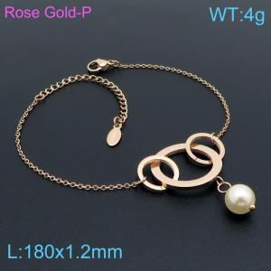 Stainless Steel Rose Gold-plating Bracelet - KB144679-KLX