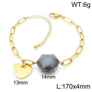 Stainless Steel Gold-plating Bracelet - KB145369-Z