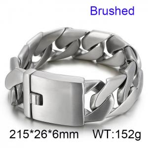 Steel matte thin, domineering and minimalist men's cast thick bracelet - KB14590-D
