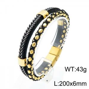 Stainless Steel Gold-plating Bracelet - KB146272-KLHQ