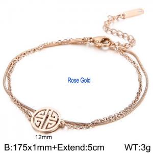 Stainless Steel Rose Gold-plating Bracelet - KB146734-KLX