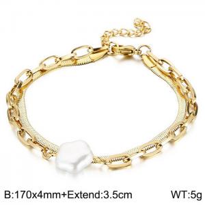 Stainless Steel Gold-plating Bracelet - KB146933-BBJ