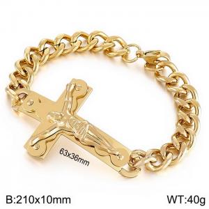 Stainless Steel Gold-plating Bracelet - KB146936-BJG