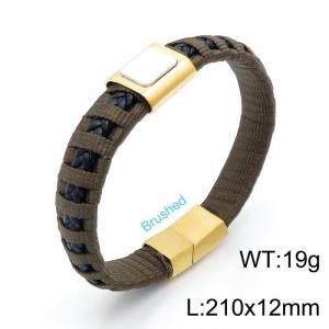 Stainless Steel Leather Bracelet - KB147379-KLHQ