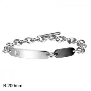 Stainless Steel Stone Bracelet - KB148074-WGTY