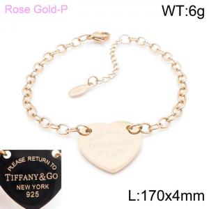 Stainless Steel Rose Gold-plating Bracelet - KB148114-KLX