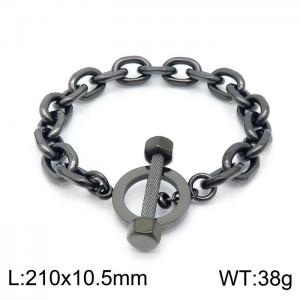 Stainless Steel Black-plating Bracelet - KB148265-KFC