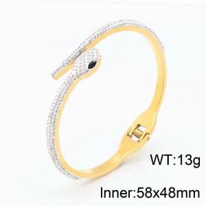 Stainless Steel Stone Bangle - KB149107-MS