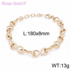 Stainless Steel Rose Gold-plating Bracelet - KB149358-KFC