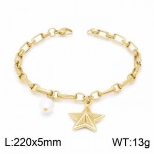 Stainless Steel Gold-plating Bracelet - KB149366-KLHQ