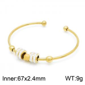 Stainless Steel Stone Bangle - KB149583-CX