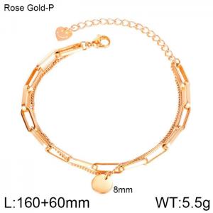 Stainless Steel Rose Gold-plating Bracelet - KB150093-WGMB