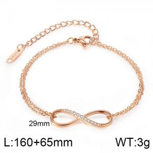 Stainless Steel Rose Gold-plating Bracelet - KB150111-WGMB