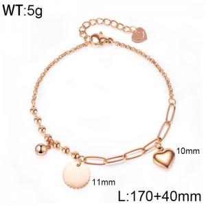 Stainless Steel Rose Gold-plating Bracelet - KB150114-WGMB