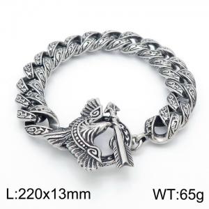 Stainless steel classic link chain eagle & arrow clsap fashional strong man bracelet - KB151352-KJX