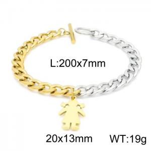 Stainless Steel Gold-plating Bracelet - KB151489-Z