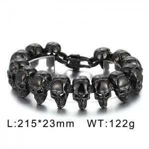 Hip Hop Punk Viking Black Ghost Skull Bracelet - KB151749-JX