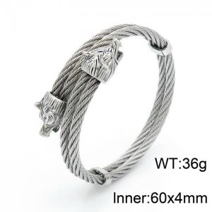 Stainless Steel Wire Bangle - KB151771-KFC
