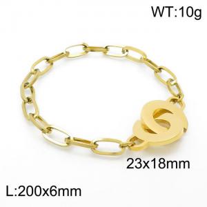 Stainless Steel Gold-plating Bracelet - KB152239-Z