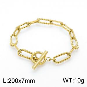 Stainless Steel Gold-plating Bracelet - KB152244-Z