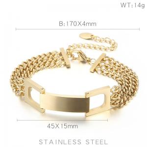 Stainless Steel Gold-plating Bracelet - KB152687-WGML