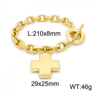 Stainless Steel Gold-plating Bracelet - KB152763-Z