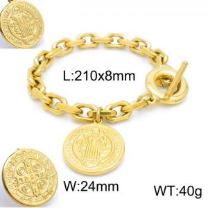 Stainless Steel Gold-plating Bracelet - KB152767-Z