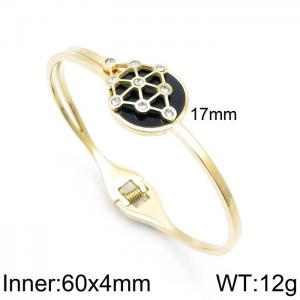 Stainless Steel Stone Bangle - KB153028-HM