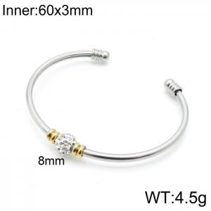 Stainless Steel Stone Bangle - KB153303-XY