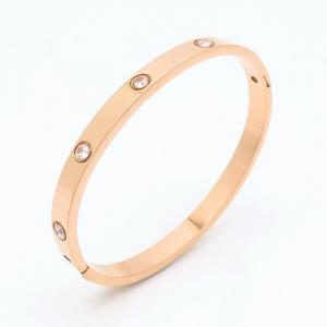 Stainless Steel Stone Bangle - KB153972-SP