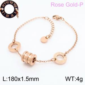 Stainless Steel Rose Gold-plating Bracelet - KB154068-KFC