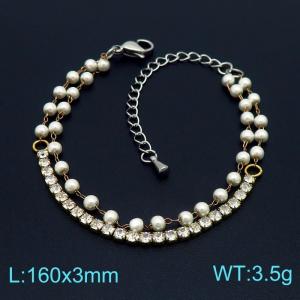 Stainless Steel Stone Bracelet - KB154242-Z