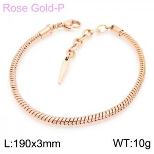 Stainless Steel Rose Gold-plating Bracelet - KB154961-KFC