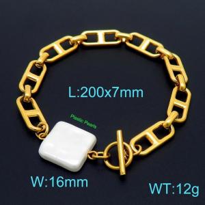 Stainless Steel Gold-plating Bracelet - KB155777-Z