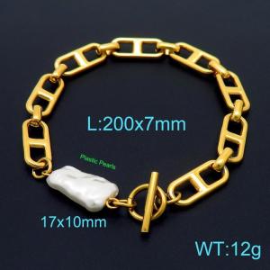 Stainless Steel Gold-plating Bracelet - KB155781-Z