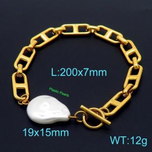 Stainless Steel Gold-plating Bracelet - KB155783-Z