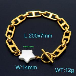 Stainless Steel Gold-plating Bracelet - KB155785-Z