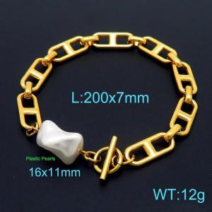 Stainless Steel Gold-plating Bracelet - KB155791-Z