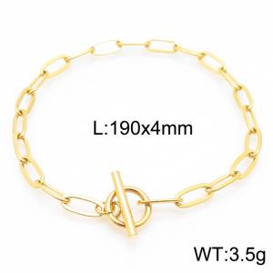 Stainless Steel Gold-plating Bracelet - KB157653-Z