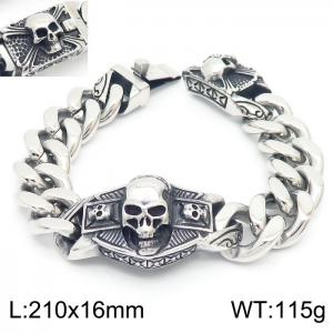 Stainless Skull Bracelet - KB160592-BDJX