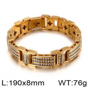 Stainless Steel Gold-plating Bracelet - KB160755-BD