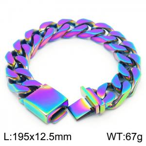 Hip Hop Miami Cuban chain Glossy Trendy Domineering Thick colorful bracelet - KB161366-KFC