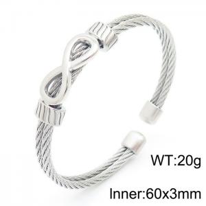 Stainless Steel Wire Bangle - KB161758-KLHQ
